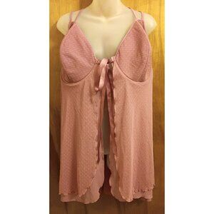 Cacique Womens Purple open front layered fly away Nightgown Size 26/28 NWOT
